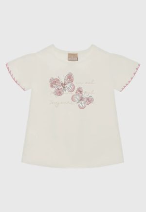 Blusa Infantil Milon Borboletas off white
